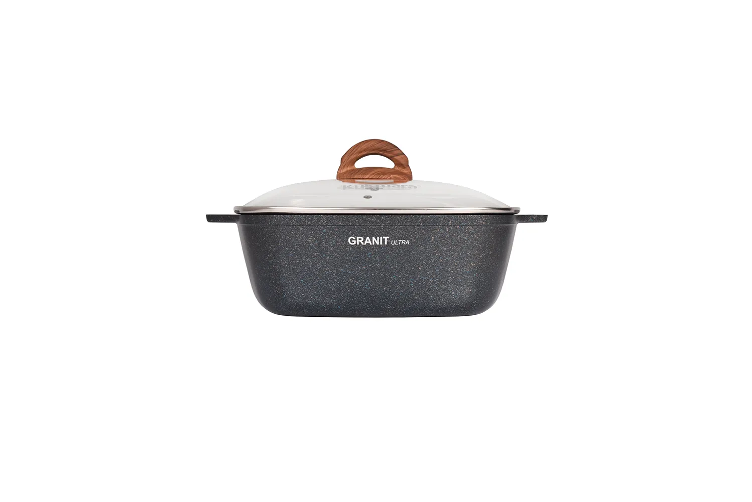 Кастрюля - Жаровня квадратная Granit Ultra 5л со стекл крышкой (Blue), 28х28см 2